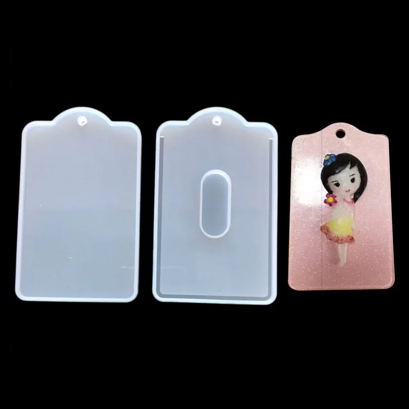 Silicone Mold bus card cover high mirror molds For DIY Jewelry Epoxy Resin Mould Making Handmade Tools