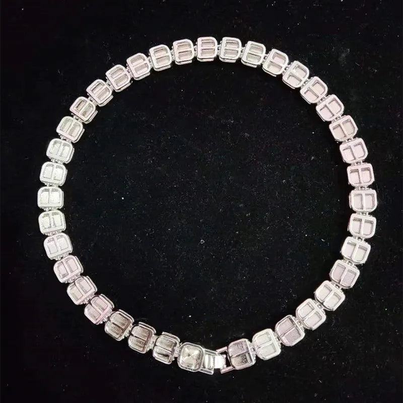 Men Women Hip Hop Chain Necklace 12.5mm Width Square Chain Iced Out Bling Bling HipHop Necklaces Fashion Charm Jewelry