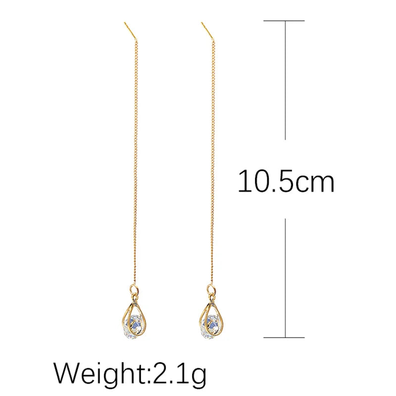 Long Silver Plated Crystal Leaf Tassel Drop Earrings For Women Wedding Fashion 2020 Jewelry Gift