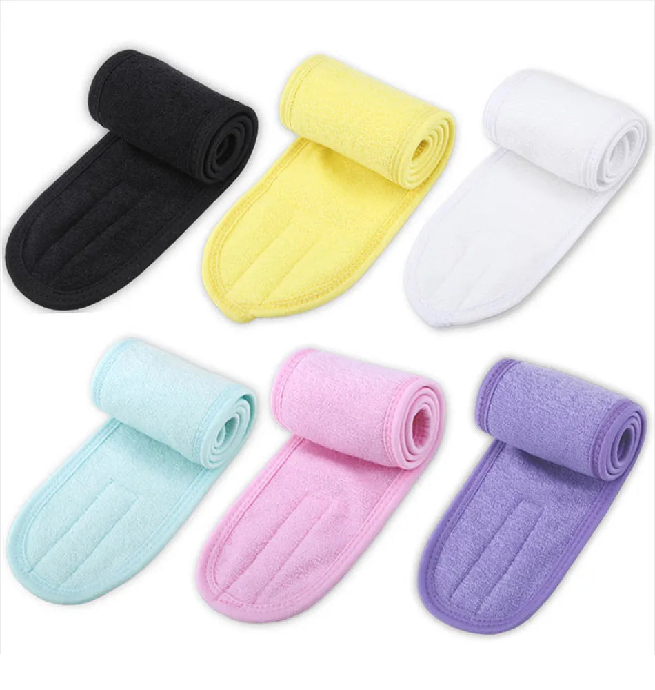 1Pcs Facial Headband Terry Cloth Hair Bands Adjustable Face Wash Headband for Face Washing,Shower, Yoga ,Makeup Wrap Accessories