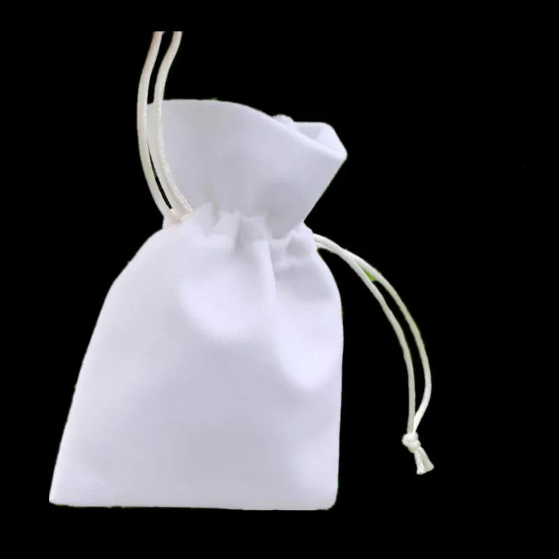 Handmade Flannel Pouches Velvet Ribbon Gift Bags Jewelry Bowknot Sack Makeup Lipstick Drawstring Pouch Party Wedding Gifts 50Pcs