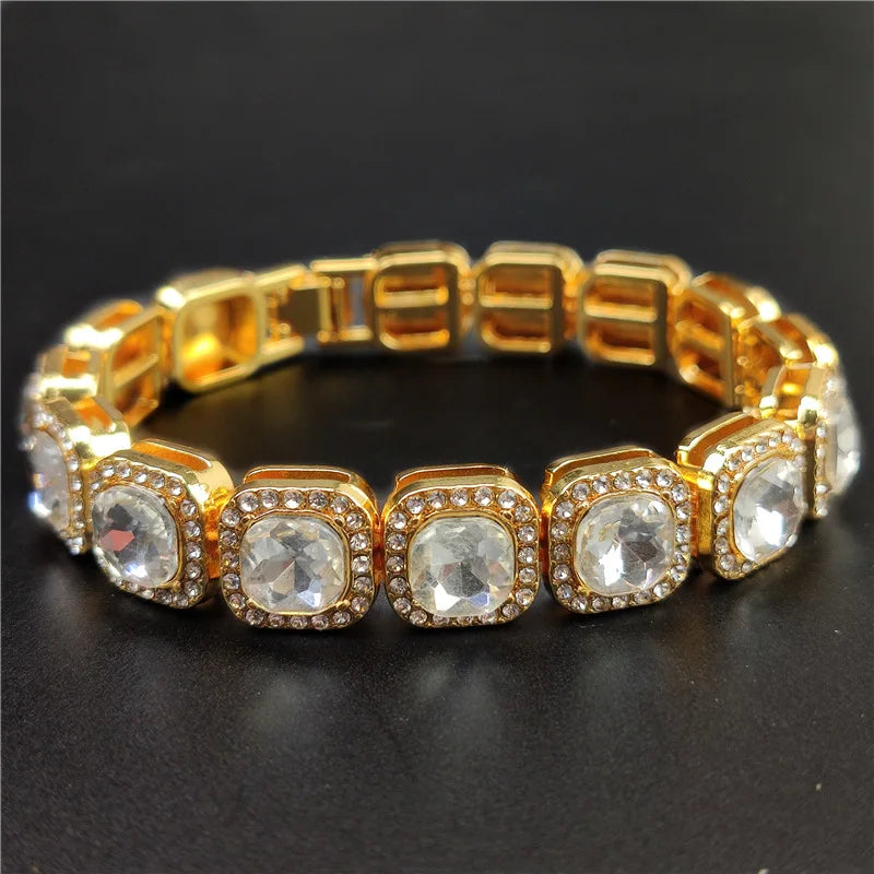 Men Women Hip Hop Chain Necklace 12.5mm Width Square Chain Iced Out Bling Bling HipHop Necklaces Fashion Charm Jewelry