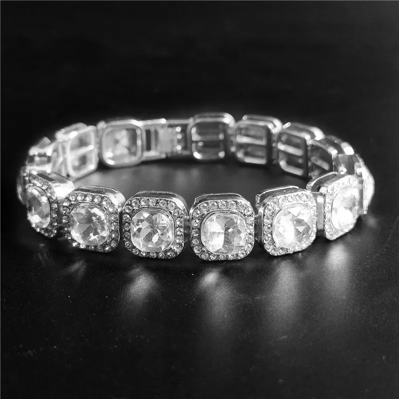 Men Women Hip Hop Chain Necklace 12.5mm Width Square Chain Iced Out Bling Bling HipHop Necklaces Fashion Charm Jewelry