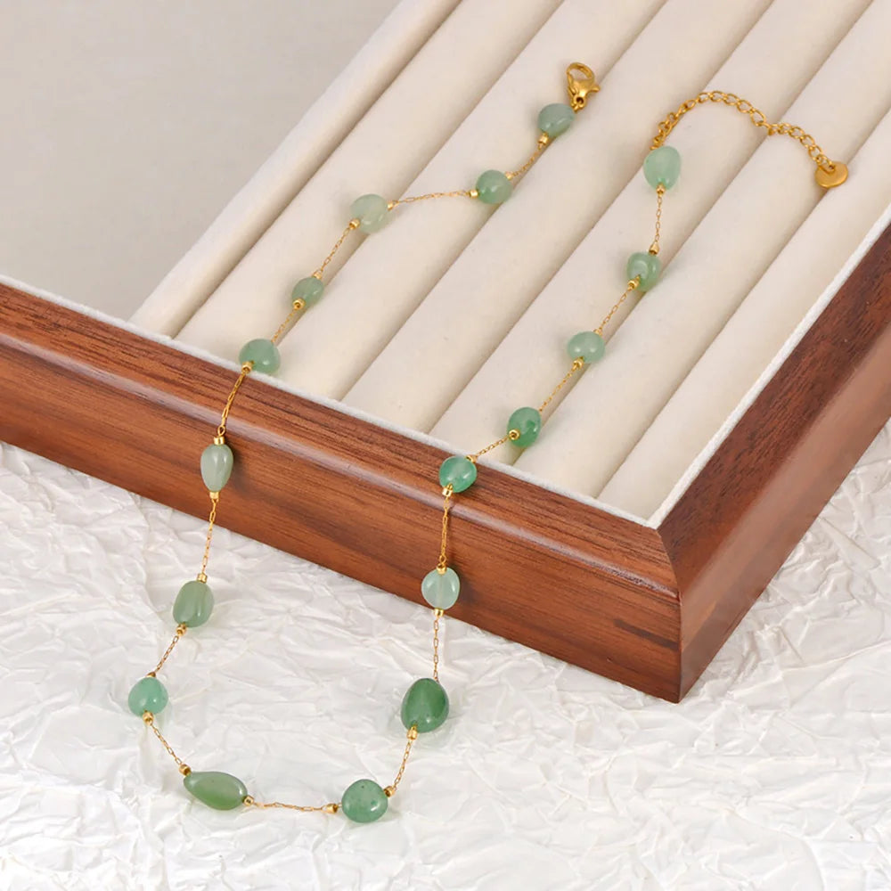 Lokaer Luxury Bling Colorful Cubic Zirconia Chain Necklace for Women CZ Waterproof Stainless Steel Exquisite Jewelry N25087