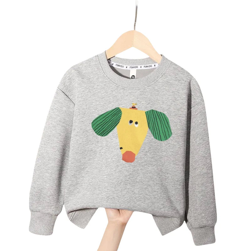 Boys Graphic Sweatshrits 2025 Spring Cotton Tops for Girls Long Sleeve Children Pullovers Cartoon Toddler Outerwear Kids Hoodies