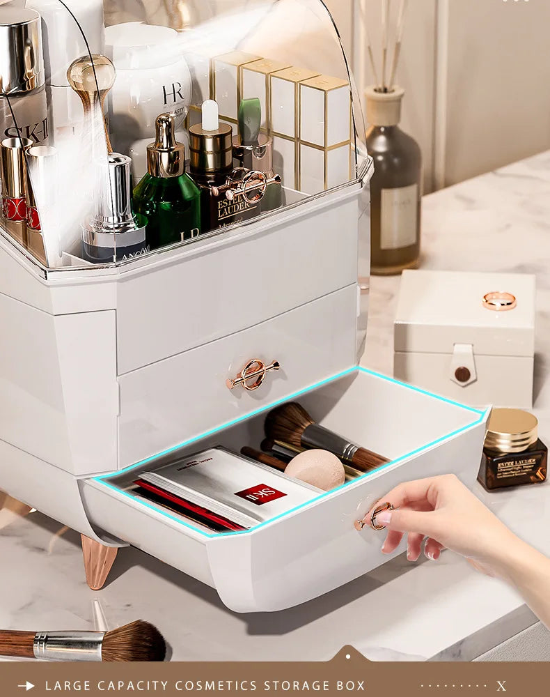 Luxury desktop cosmetics storage box Skin care lipstick perfume jewelry shelf Dust proof transparent cosmetic box