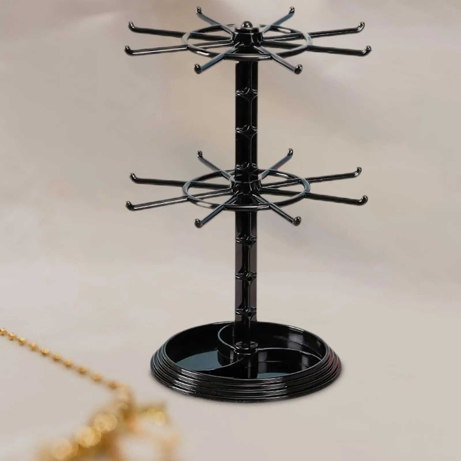 Rotating Earring Organizer Carousel 2 Layer Durable Jewelry Display stand rack for Glasses Countertop Lipstick Bracelet Watch