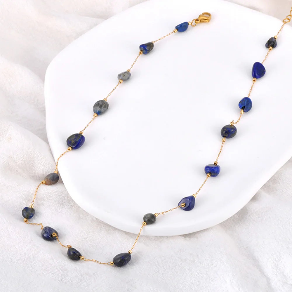 Lokaer Luxury Bling Colorful Cubic Zirconia Chain Necklace for Women CZ Waterproof Stainless Steel Exquisite Jewelry N25087