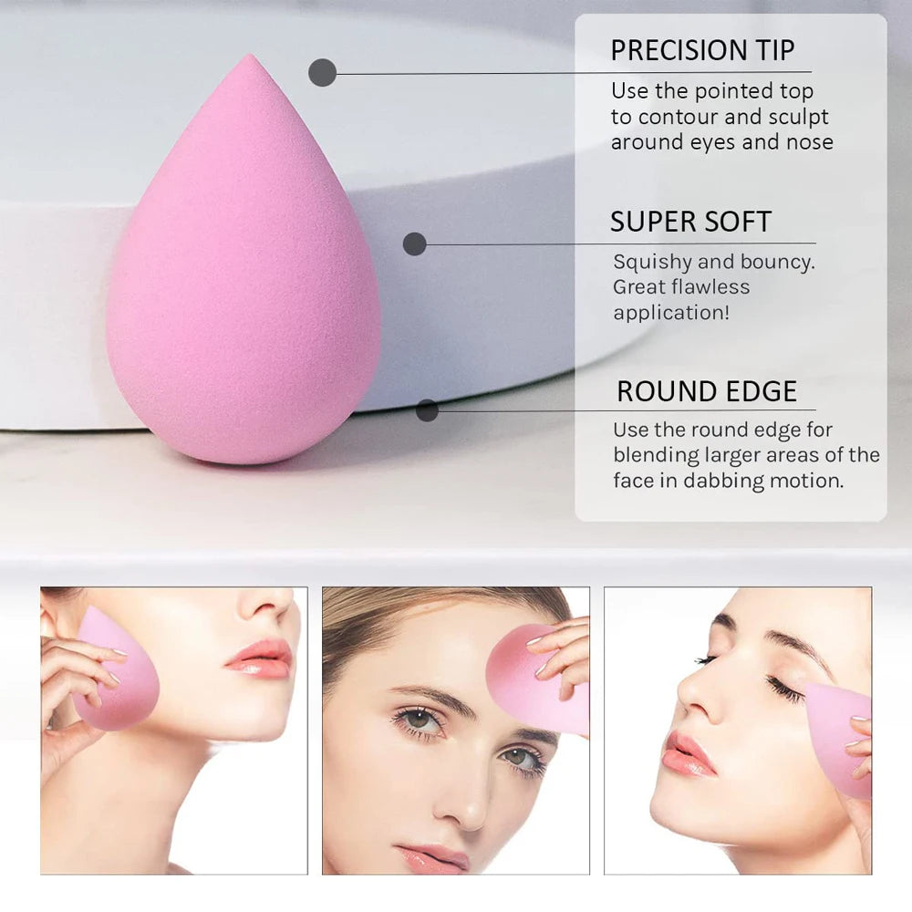 6pcs Mini Makeup Sponge Powder Beauty Sponge Makeup Concealer Liquid Foundation Face Beauty Cosmetic Sponge Make Up Accessories