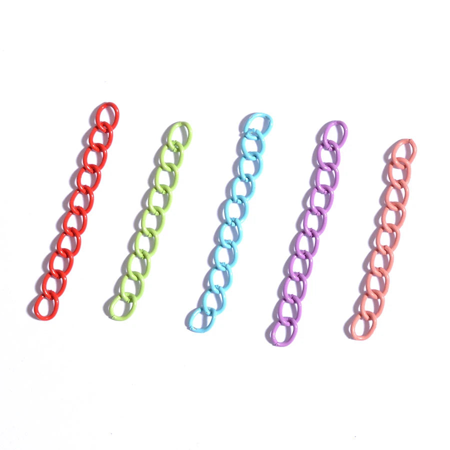 DIY Jewelry Accessories 5CM Extention Chain Multi Color Painted Ending Chain Necklace Tail Chain Bracelet Making Departments