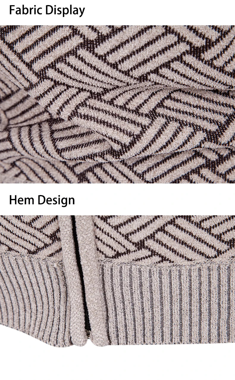 Mens Windproof Jacket Full Zip Fleeced Sweater Cardigan Contrast Stand Collar Sweaters Coat Autumn Winter Velvet Clothes