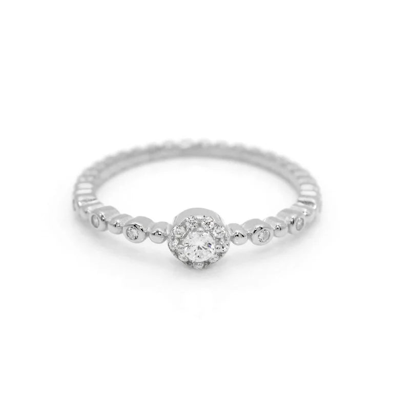 Trendy Korean Women's Dainty Ring Concise Geometry Zirconia Gold Color Stacking Rings Crystal Jewelry Dropship Suppliers R742