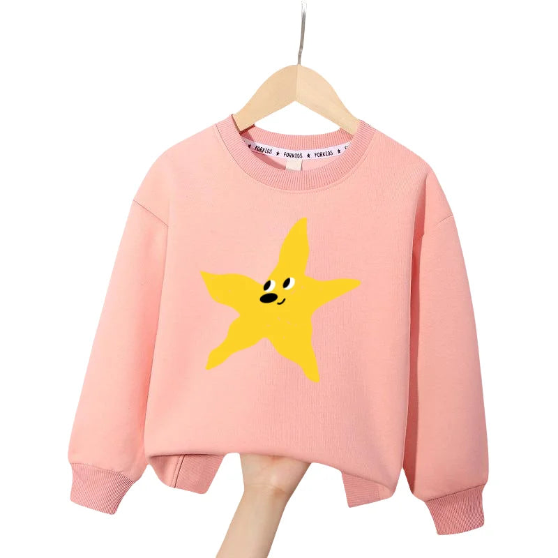 Boys Graphic Sweatshrits 2025 Spring Cotton Tops for Girls Long Sleeve Children Pullovers Cartoon Toddler Outerwear Kids Hoodies