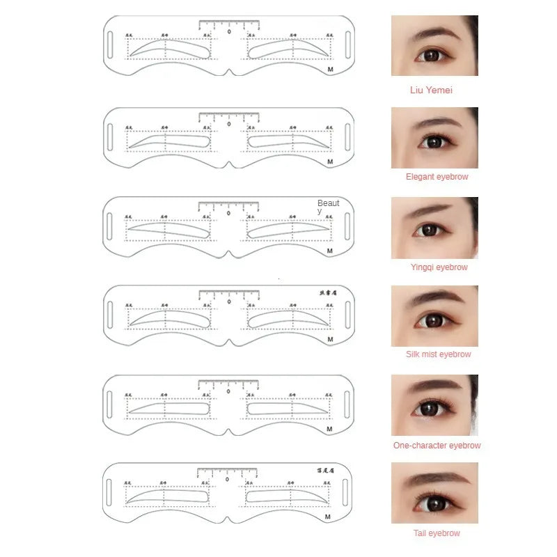 6 Style Fixable Eyebrow Stencil Grooming Shaper Template Reusable Stickers Make Up Tools For Eye Brow Stamp Cosmetic