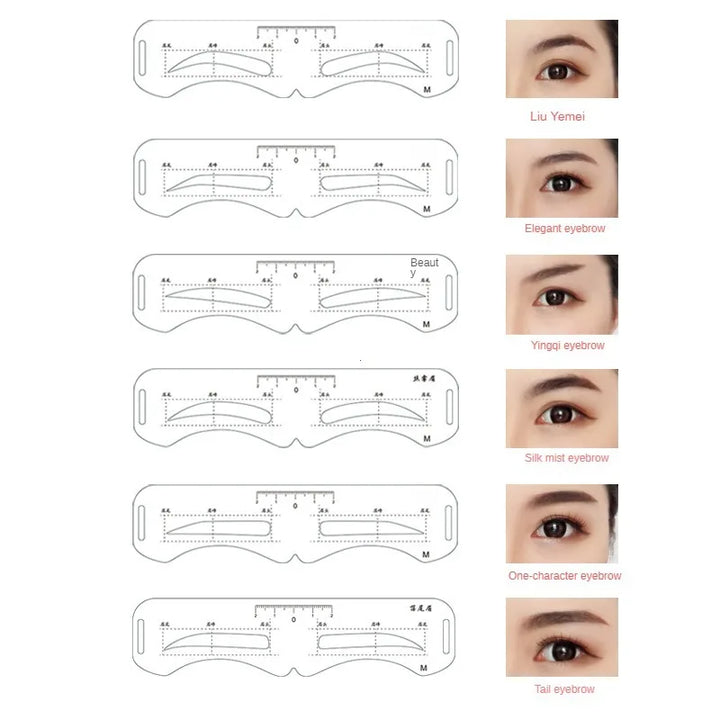 6 Style Fixable Eyebrow Stencil Grooming Shaper Template Reusable Stickers Make Up Tools For Eye Brow Stamp Cosmetic