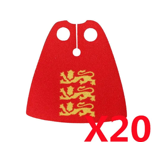 Medieval Military MOC Castle Knight Accessory Building Blocks Warhorse Cape Plush Coat Vest Shield Flag Kit Mini Toy Bricks Gift