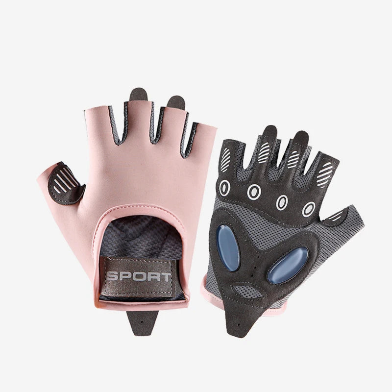 Yoga Fitness Gloves Women Men Cycling Silica Gel Anti-Slip Half Finger Sun Protection Sports Anti-Shock Ice Silk Cool Gloves
