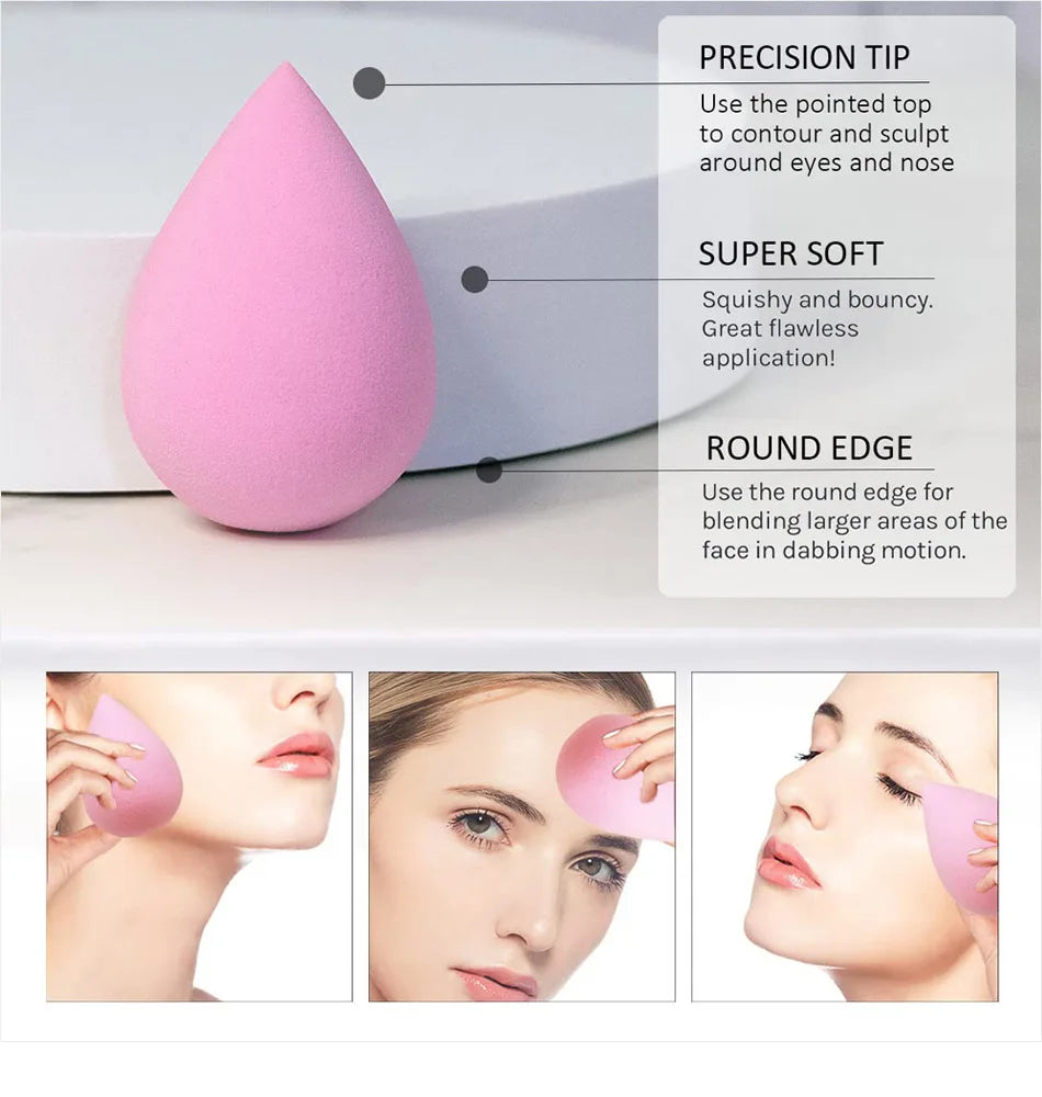 6pcs Mini Makeup Sponge Powder Beauty Sponge Makeup Concealer Liquid Foundation Face Beauty Cosmetic Sponge Make Up Accessories