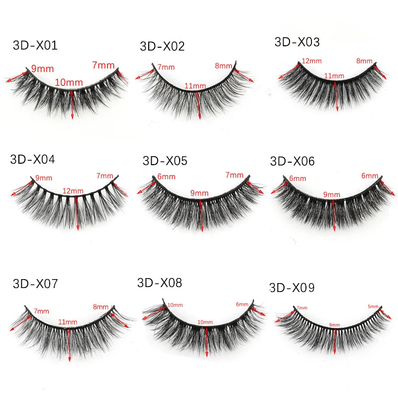 5 Pairs Natural Soft 3D Mink False Eyelashes Handmade Fake Eye Lashes Faux Cils Make Up Beauty Tools Eyelash Extension maquiagem