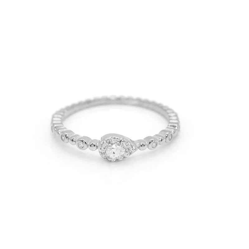 Trendy Korean Women's Dainty Ring Concise Geometry Zirconia Gold Color Stacking Rings Crystal Jewelry Dropship Suppliers R742