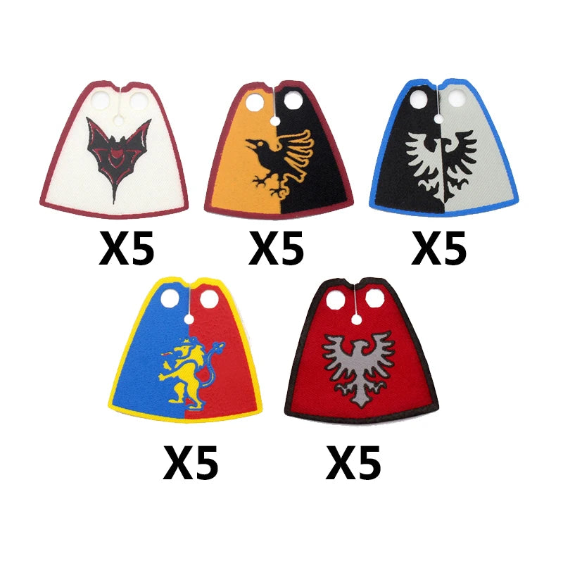 Medieval Military MOC Castle Knight Accessory Building Blocks Warhorse Cape Plush Coat Vest Shield Flag Kit Mini Toy Bricks Gift