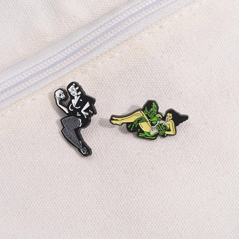 Punk Films Monsters Theme Enamel Pins Custom Horror Movies Girls Monster Badges Lapel Backpack Brooches Jewelry Accessories