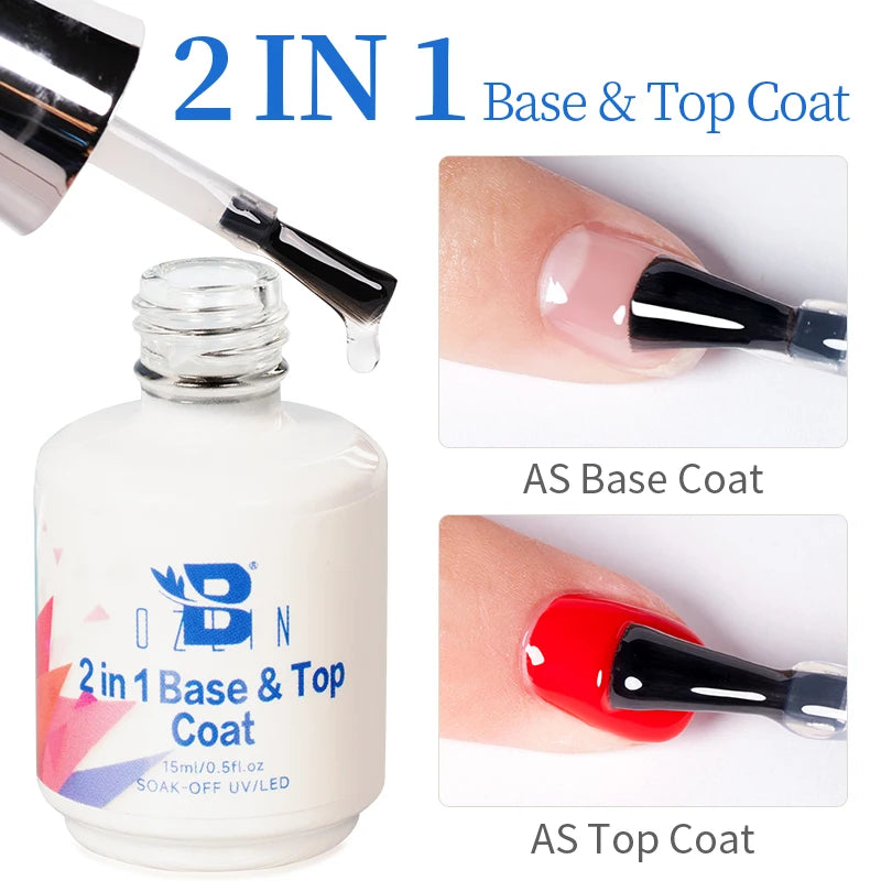 AWStorG 15ml One Step Gel Polish 9 In 1 Diamond Top Coat  Reinforce Long Lasting UV Soak Off Gel Varnish High Light Nail Art