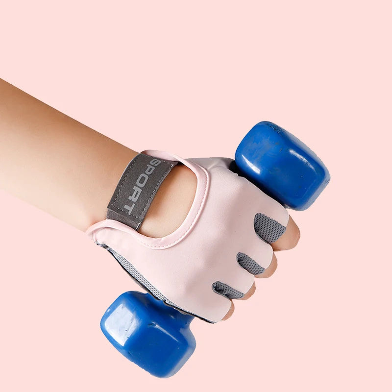 Yoga Fitness Gloves Women Men Cycling Silica Gel Anti-Slip Half Finger Sun Protection Sports Anti-Shock Ice Silk Cool Gloves