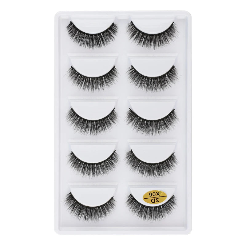 5 Pairs Natural Soft 3D Mink False Eyelashes Handmade Fake Eye Lashes Faux Cils Make Up Beauty Tools Eyelash Extension maquiagem