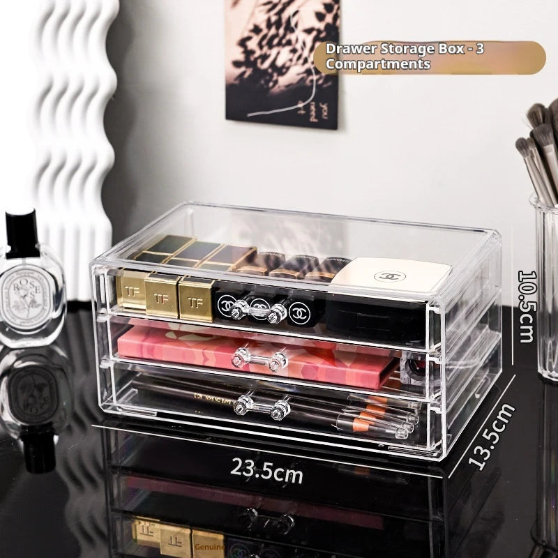 Desktop Drawer Makeup Storage Rack, Acrylic Cosmetics Storage Box, Lipstick Storage Box,  Transparent Jewelry Storage Box