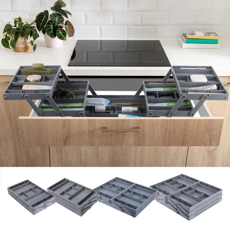 2/3 Tier Adjustable Drawer Organizer Box Trays Make Up Cosmetics Sundries Divider Holder Kitchen Bathroom Closet Jewellery Box