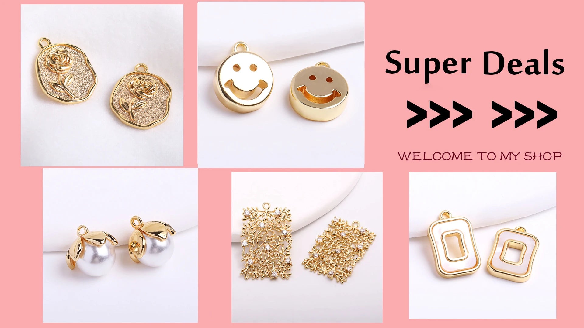 4MM 18K Gold Plated Flower Cup Pearl Pendant Mounting Connectors With Cap And Peg For DIY Jewelry Making Accessories Wholesale