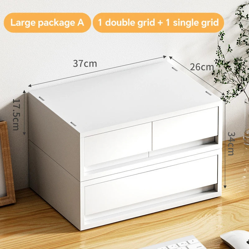6-Tier Desk Organizer with Drawers Box Office Supplies Jewelry Cosmetics Storage Portable Divider Box Lipstick Skincare Holder