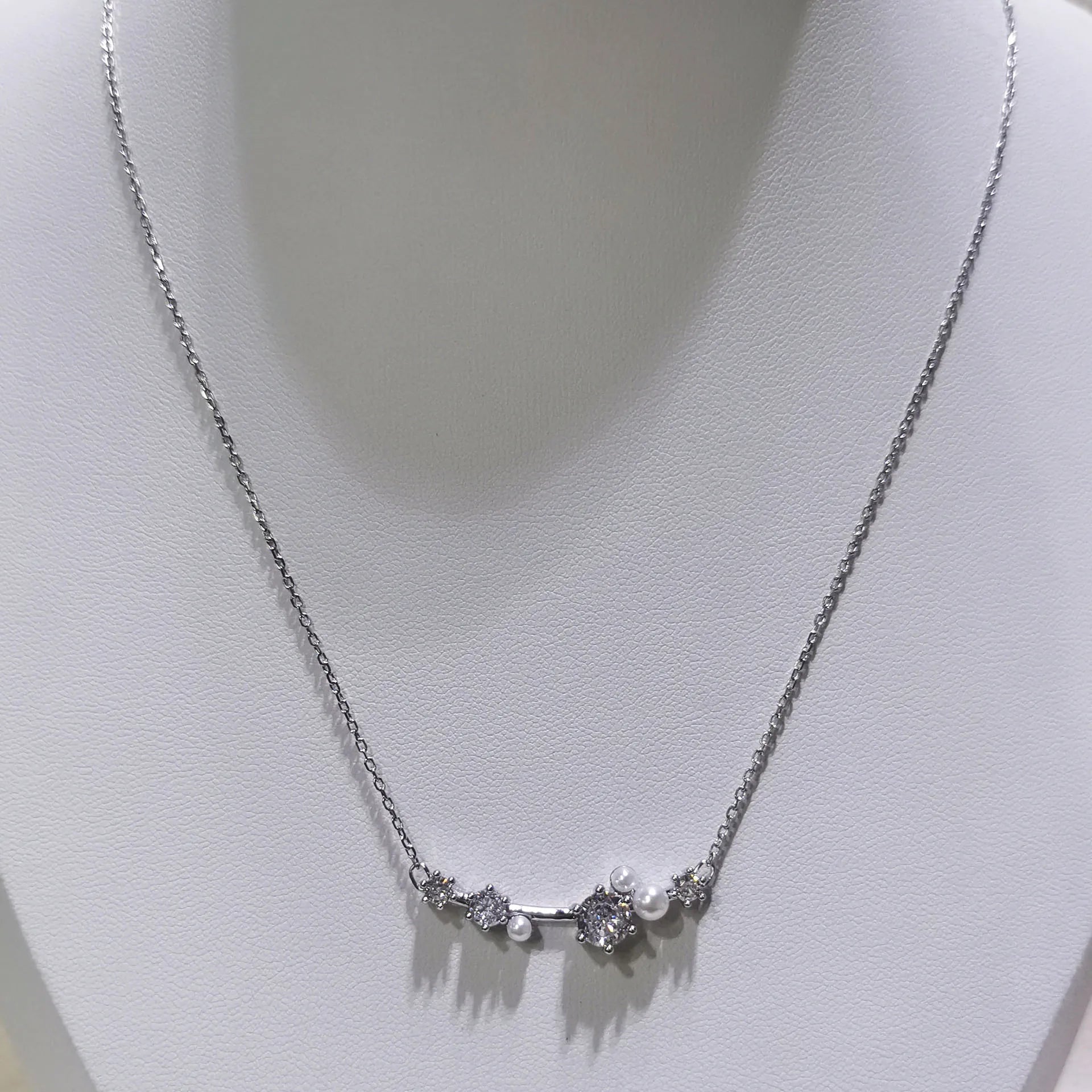 2025 Original Sparkling Crystal with Pearl Fine Jewelry Set Fashion Chain Necklace Earrings Bracelet Ring for Women Wedding Gift