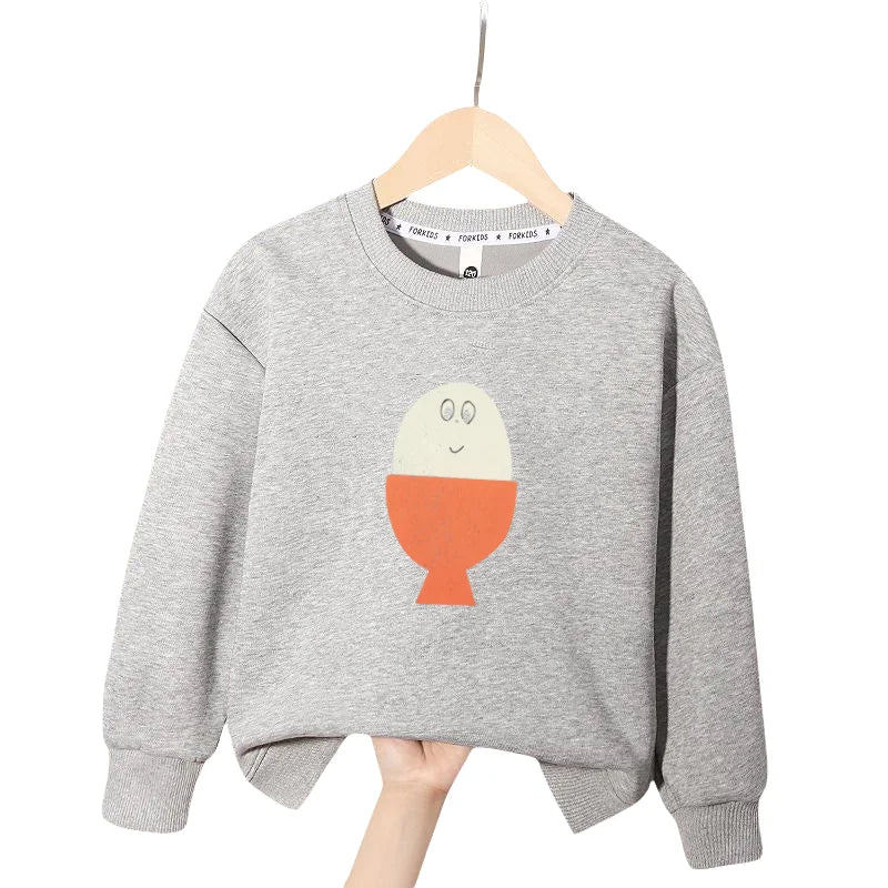 Boys Graphic Sweatshrits 2025 Spring Cotton Tops for Girls Long Sleeve Children Pullovers Cartoon Toddler Outerwear Kids Hoodies