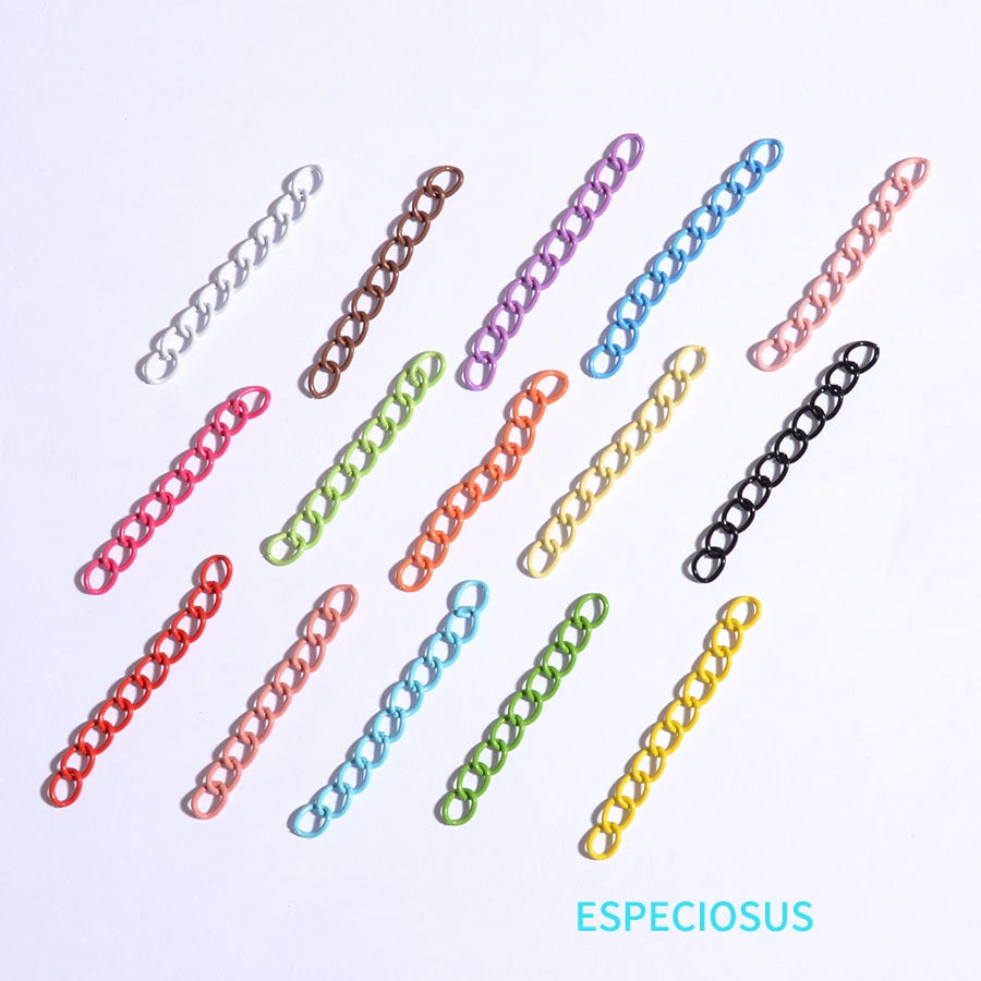 DIY Jewelry Accessories 5CM Extention Chain Multi Color Painted Ending Chain Necklace Tail Chain Bracelet Making Departments