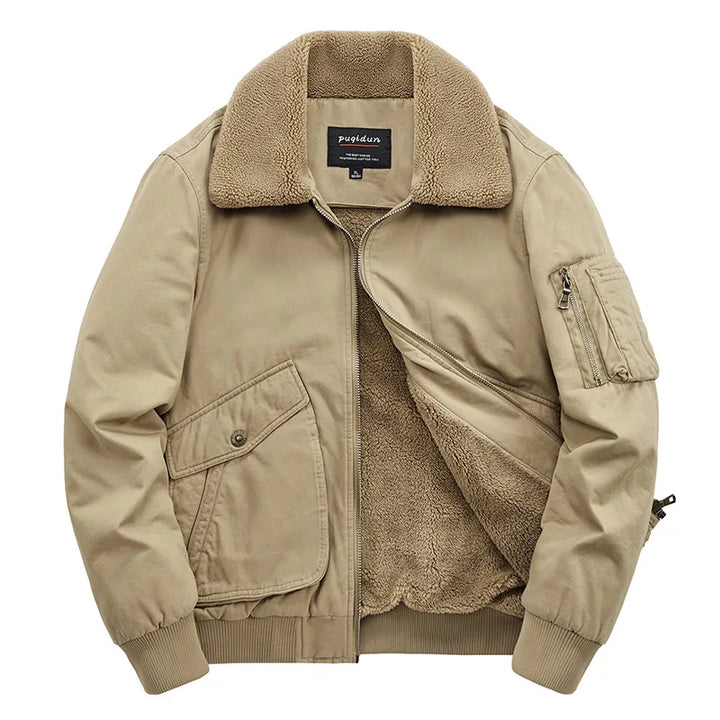 Autumn/winter Fleece-lined Thickened Woolen Jacket For Middle-aged Elderly Men Warm Excessively Large Leisure Winter Clothing