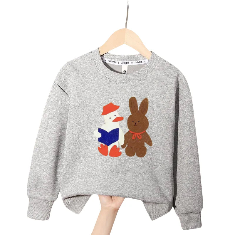 Boys Graphic Sweatshrits 2025 Spring Cotton Tops for Girls Long Sleeve Children Pullovers Cartoon Toddler Outerwear Kids Hoodies