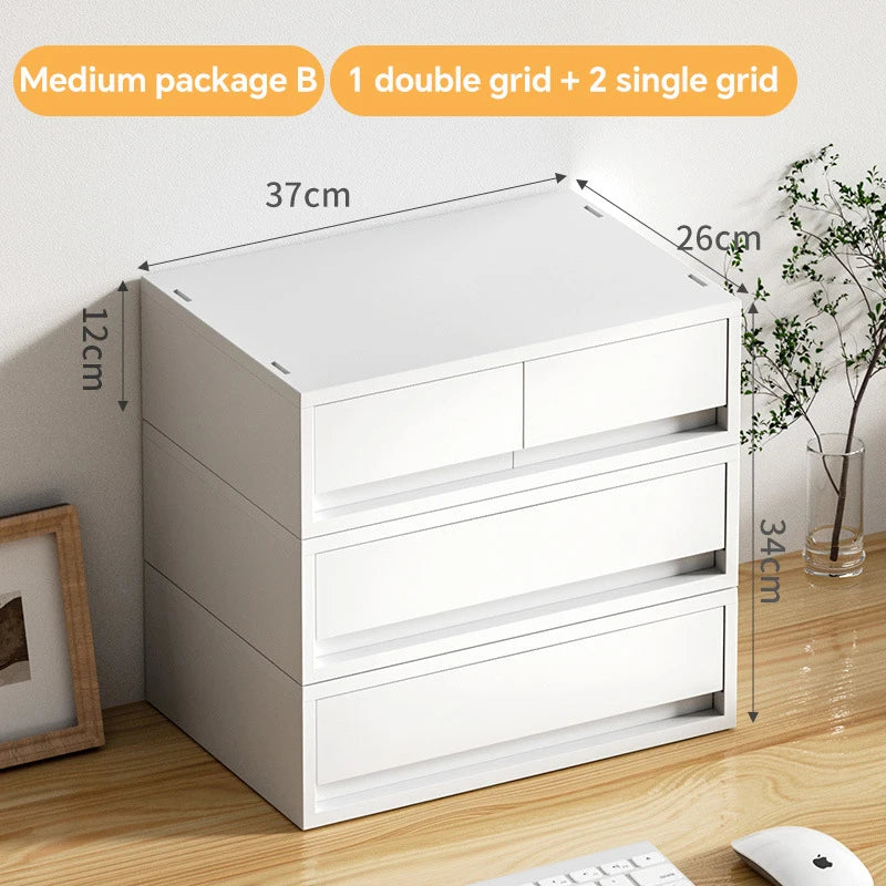 6-Tier Desk Organizer with Drawers Box Office Supplies Jewelry Cosmetics Storage Portable Divider Box Lipstick Skincare Holder