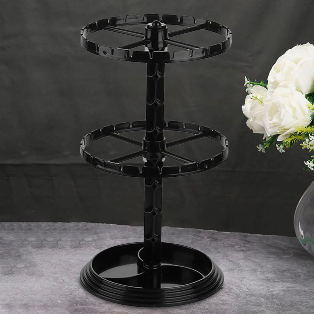 Rotating Earring Organizer Carousel 2 Layer Durable Jewelry Display stand rack for Glasses Countertop Lipstick Bracelet Watch