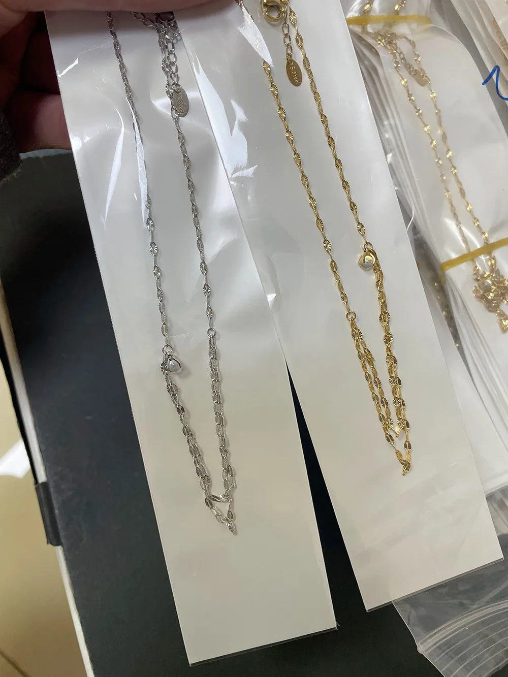 Stainless Steel Chain Necklace Delicate Cubic Zirconia Jewelry Trendy Metal 18 K Plated Golden Collar Necklace Party Gift