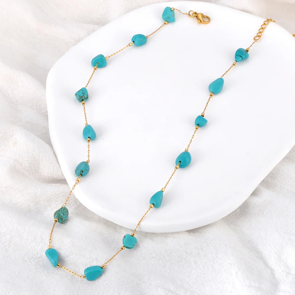 Lokaer Luxury Bling Colorful Cubic Zirconia Chain Necklace for Women CZ Waterproof Stainless Steel Exquisite Jewelry N25087