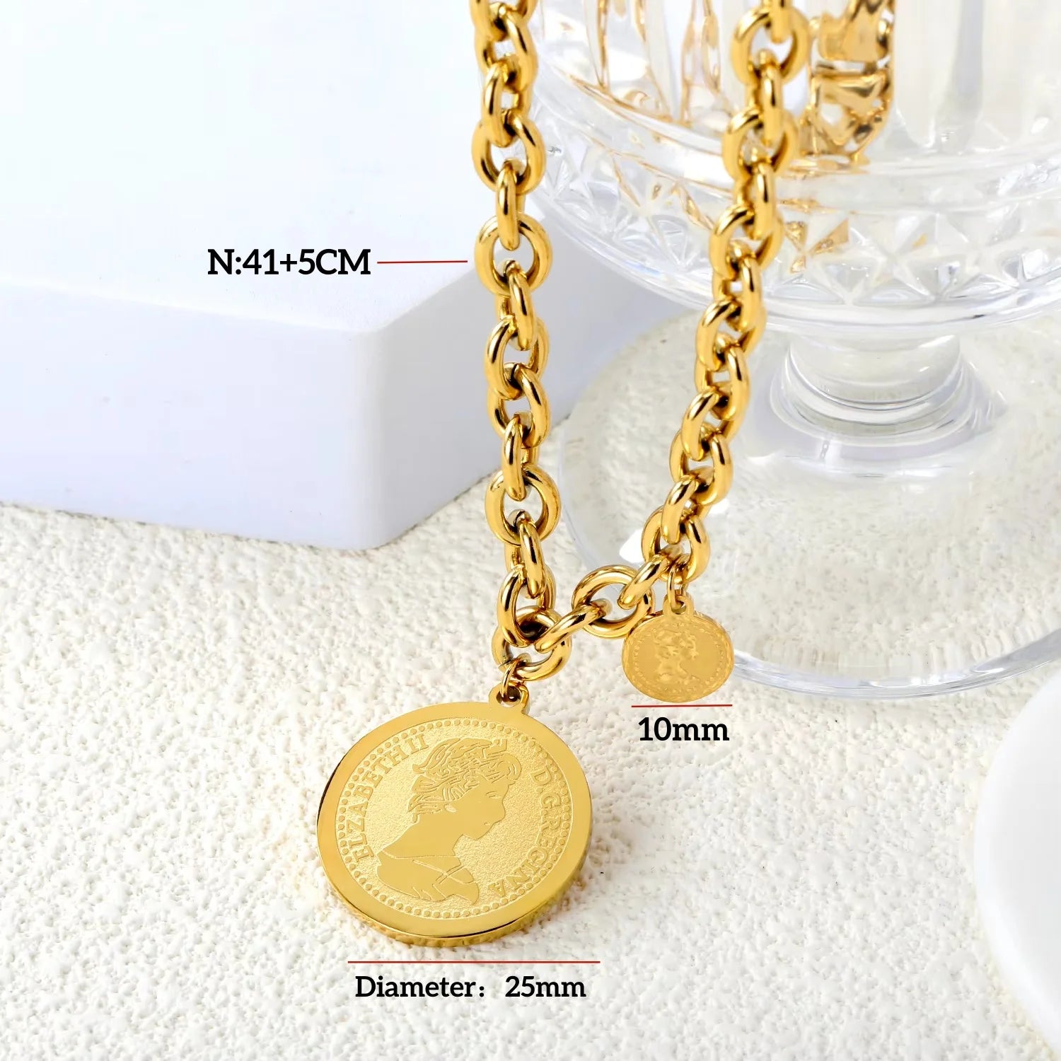 LUXUSTEEL Colorful Water Droplet Women Pendant Necklace Stainless Steel Round Cubic Zirconia Female Chain Necklace Jewelry Gift