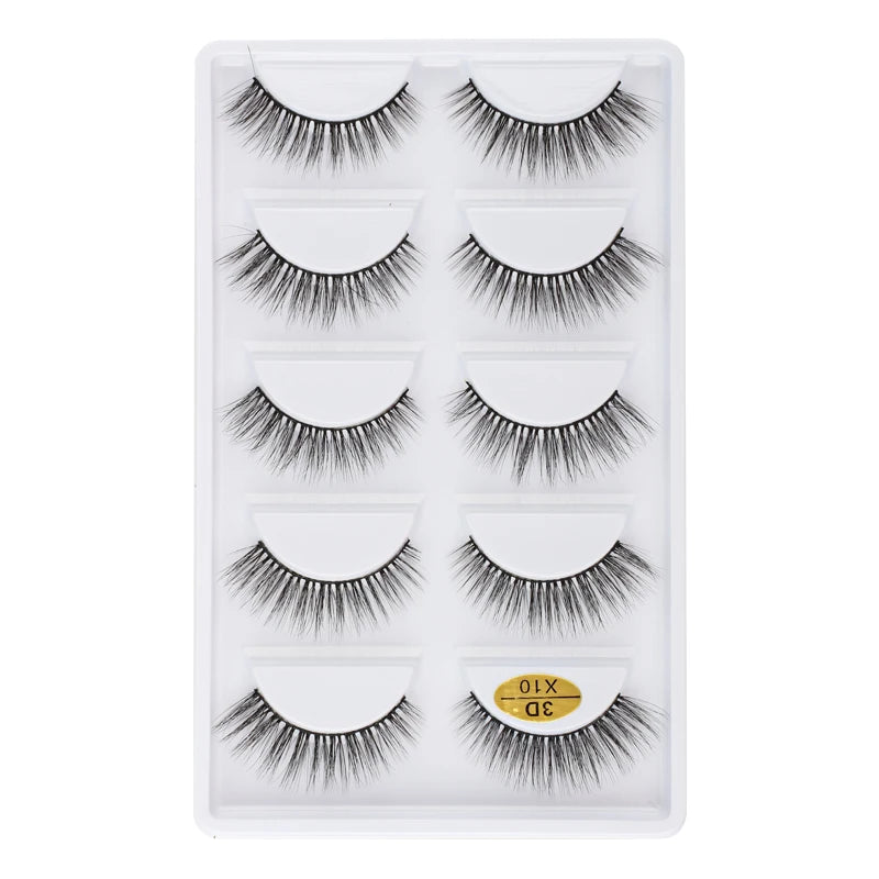 5 Pairs Natural Soft 3D Mink False Eyelashes Handmade Fake Eye Lashes Faux Cils Make Up Beauty Tools Eyelash Extension maquiagem