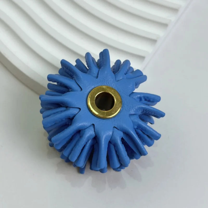 Popular French Flower Bag Pendant DIY Cute Quality Leather Flower Key Chain Necklace Pendant Ornament Jewelry Bag Pendant Gift