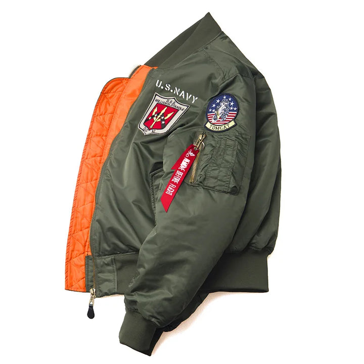 2024 Winter Top Gun Bomber Flight MA-1 Air Force Army Vintage Pilot Waterproof Outdoor Motorcycle Aviator Varsity Jacket For Men