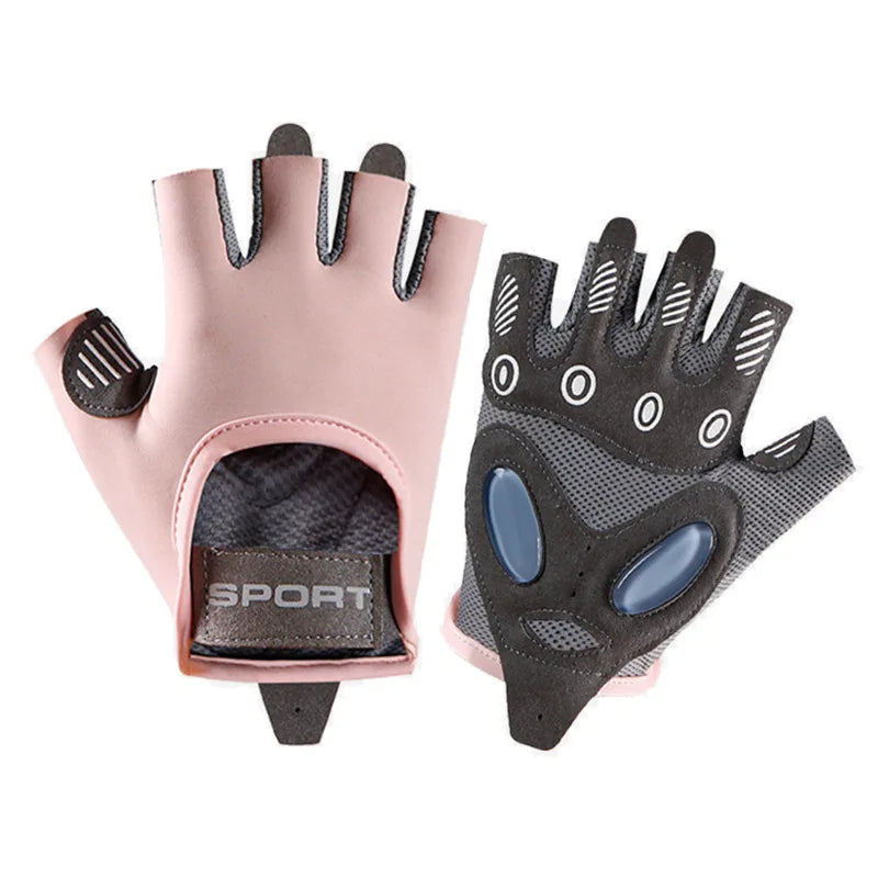 Yoga Fitness Gloves Women Men Cycling Silica Gel Anti-Slip Half Finger Sun Protection Sports Anti-Shock Ice Silk Cool Gloves