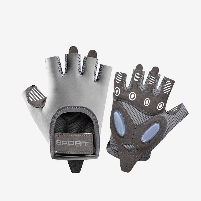 Yoga Fitness Gloves Women Men Cycling Silica Gel Anti-Slip Half Finger Sun Protection Sports Anti-Shock Ice Silk Cool Gloves