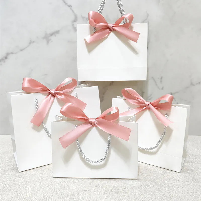 White Gift Bag Jewelry Lipstick Multicolor Bow Ribbon Gift Box Birthday Party / Pajama Wig Graduation Celebration Gift Packaging
