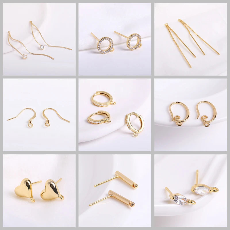 4MM 18K Gold Plated Flower Cup Pearl Pendant Mounting Connectors With Cap And Peg For DIY Jewelry Making Accessories Wholesale